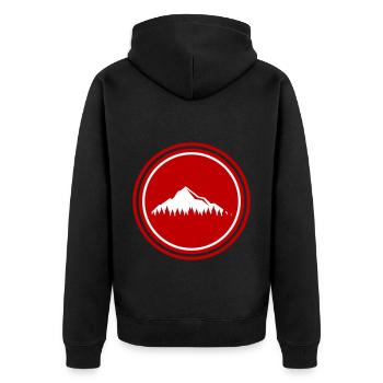 Berge Mountains icon - Unisex Premium Bio Zip Hoodie - Schwarz - Hinten - Nico (187cm)