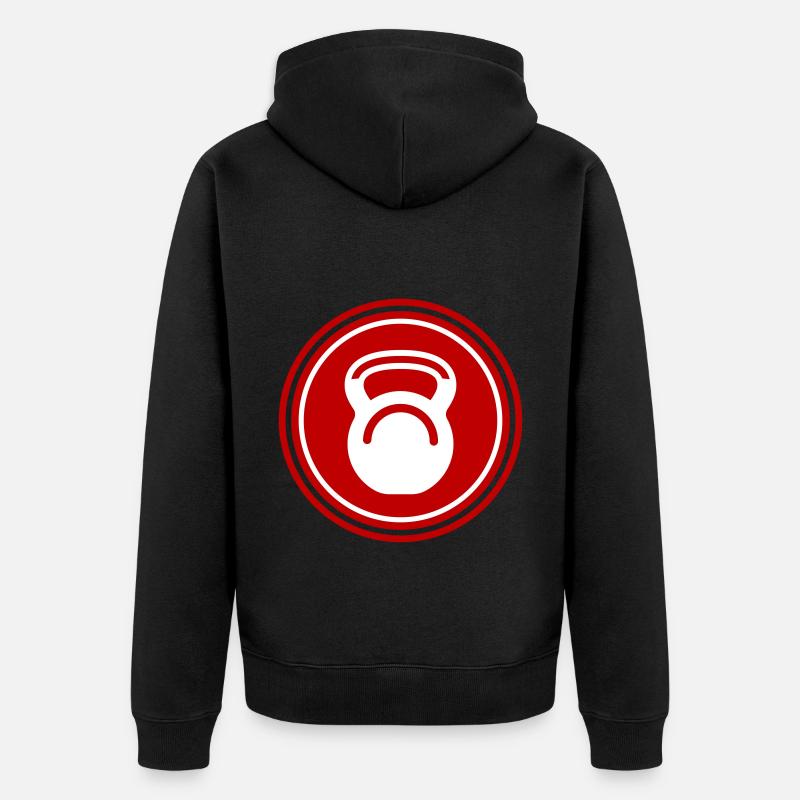 Icône de poids d’haltères - Veste à capuche bio Premium Unisexe - noir