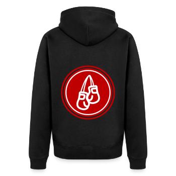 Symbole des gants de boxe - Veste à capuche bio Premium Unisexe - noir - Dos - Nico (187cm)
