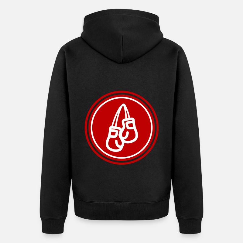 Symbole des gants de boxe - Veste à capuche bio Premium Unisexe - noir