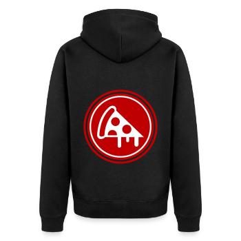 Silhouette de l’icône de la pizza - Veste à capuche bio Premium Unisexe - noir - Dos - Nico (187cm)