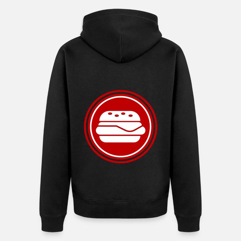 Silhouette de l’icône du hamburger - Veste à capuche bio Premium Unisexe - noir