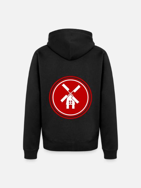 Windmill Ivon Silhouette - Unisex Premium Organic Zip Hoodie - black