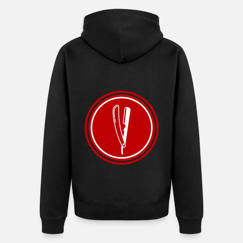 Icône du logo Shave Barber - Veste à capuche bio Premium Unisexe - noir