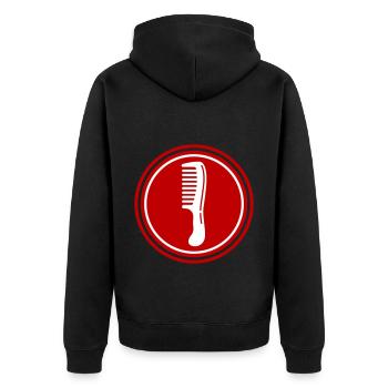 Icône de coiffeur peigne - Veste à capuche bio Premium Unisexe - noir - Dos - Nico (187cm)