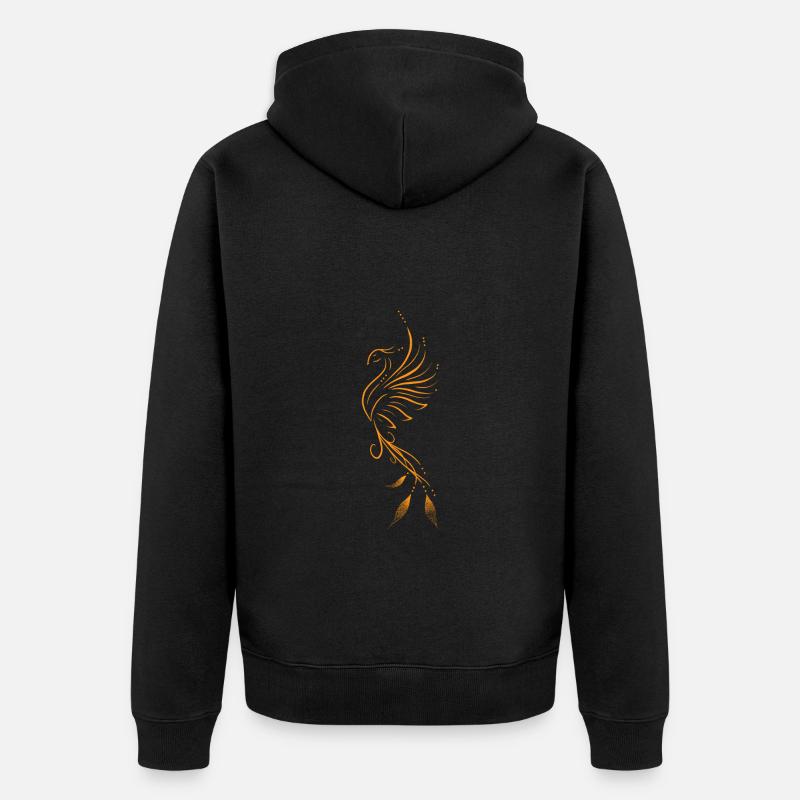 Phoenix Futter orange - Unisex Premium Bio Zip Hoodie - Schwarz