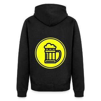 Beer Icon Icon - Unisex Premium Organic Zip Hoodie - black - Back - Nico (187cm)