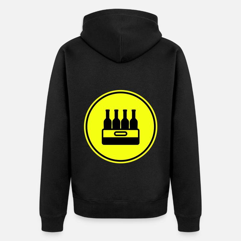 Bierflasche Kiste - Unisex Premium Bio Zip Hoodie - Schwarz