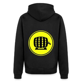Beer barrel - Unisex Premium Organic Zip Hoodie - black - Back - Nico (187cm)
