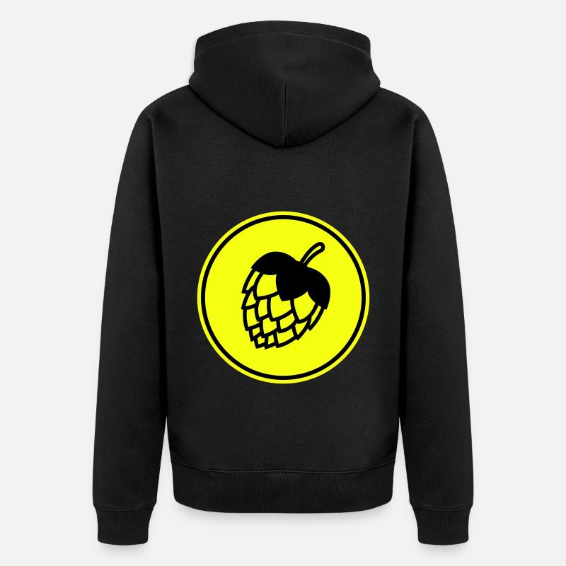 Icône de bière tapoteuse - Veste à capuche bio Premium Unisexe - noir