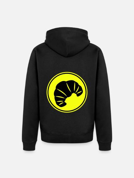 Croissant icon - Unisex Premium Organic Zip Hoodie - black