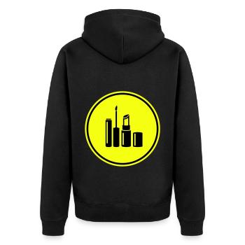 Icône Maquillage Cosmétiques - Veste à capuche bio Premium Unisexe - noir - Dos - Nico (187cm)