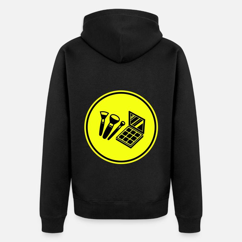 Make Up Kosmetik Icon - Unisex Premium Bio Zip Hoodie - Schwarz