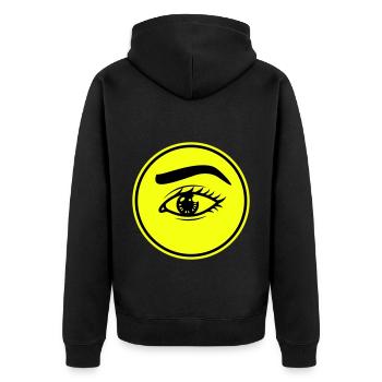 Symbole de l’œil - Veste à capuche bio Premium Unisexe - noir - Dos - Nico (187cm)