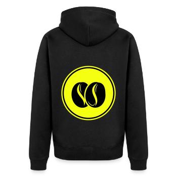 Coffee bean symbol - Unisex Premium Organic Zip Hoodie - black - Back - Nico (187cm)