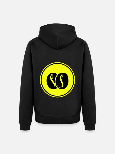 Coffee bean symbol - Unisex Premium Organic Zip Hoodie - black