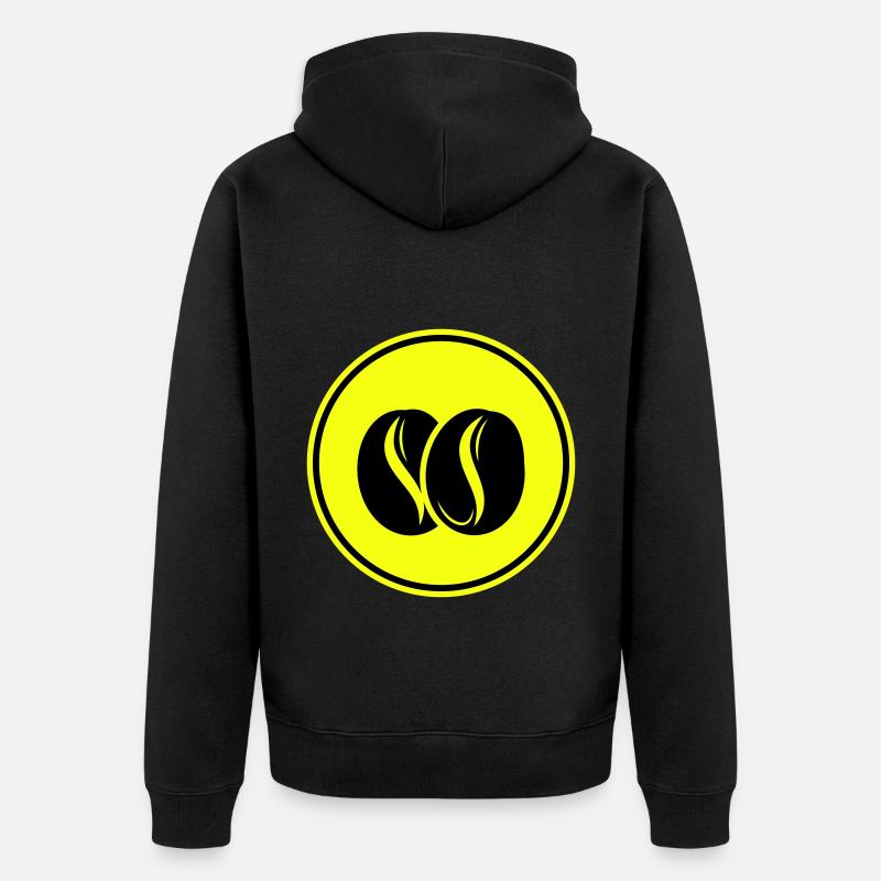 Symbole du grain de café - Veste à capuche bio Premium Unisexe - noir