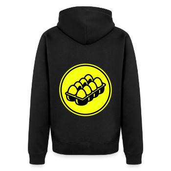 Eier symbol - Unisex Premium Bio Zip Hoodie - Schwarz - Hinten - Nico (187cm)