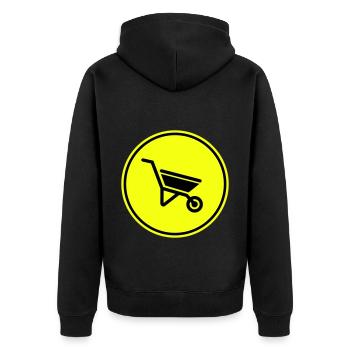 Wheelbarrow symbol - Unisex Premium Organic Zip Hoodie - black - Back - Nico (187cm)