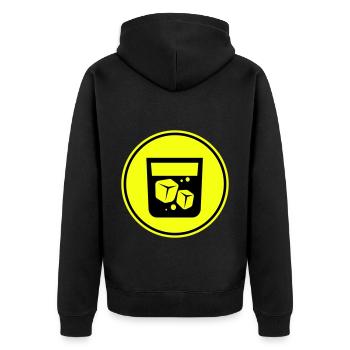 Whisky Icon - Unisex Premium Bio Zip Hoodie - Schwarz - Hinten - Nico (187cm)