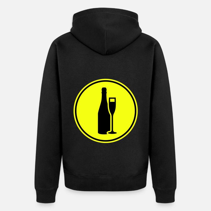 Rotwein Symbol - Unisex Premium Bio Zip Hoodie - Schwarz