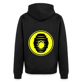 Abeille Icon miel - Veste à capuche bio Premium Unisexe - noir - Dos - Nico (187cm)
