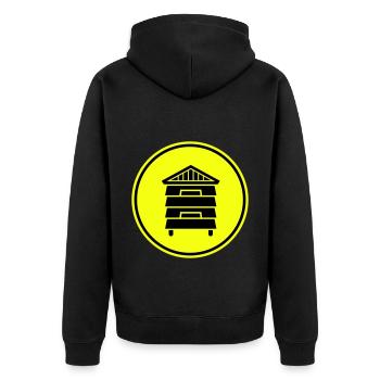 Honey Beekeeper - Unisex Premium Organic Zip Hoodie - black - Back - Nico (187cm)