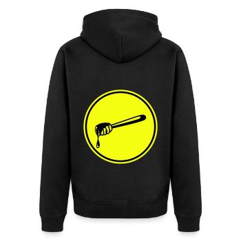 Stockmeißel Symbol imker - Unisex Premium Bio Zip Hoodie - Schwarz - Hinten - Nico (187cm)