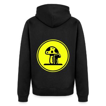 Symbole des champignons - Veste à capuche bio Premium Unisexe - noir - Dos - Nico (187cm)