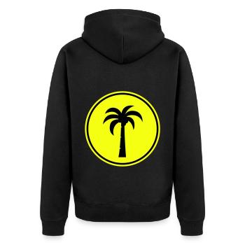 palme symbol - Unisex Premium Bio Zip Hoodie - Schwarz - Hinten - Nico (187cm)