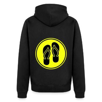 Flip-flops icon - Unisex Premium Organic Zip Hoodie - black - Back - Nico (187cm)