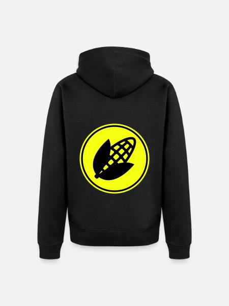 Corn symbol - Unisex Premium Organic Zip Hoodie - black