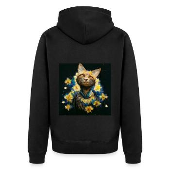 Chat - Ange - Transformation - Veste à capuche bio Premium Unisexe - noir - Dos - Nico (187cm)
