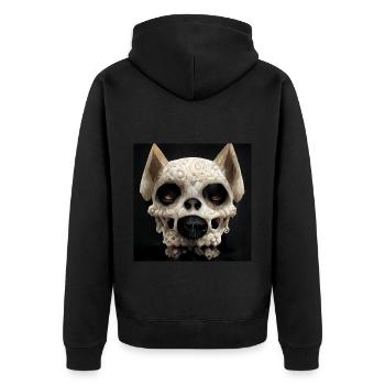 Dog Skull Skull Skull - Unisex Premium Organic Zip Hoodie - black - Back - Nico (187cm)