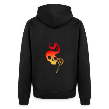 Allumette silhouette tête de mort - Veste à capuche bio Premium Unisexe - noir - Dos - Nico (187cm)