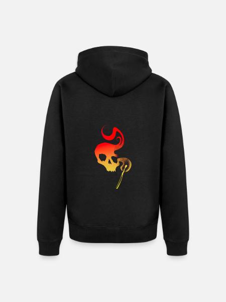 Match silhouette skull - Unisex Premium Organic Zip Hoodie - black