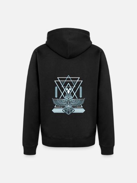 Symbol Overtro Farver Betydning - Premium økologisk unisex-hættejakke - sort