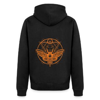 Symbole Superstition Soleil Pictogramme - Veste à capuche bio Premium Unisexe - noir - Dos - Nico (187cm)