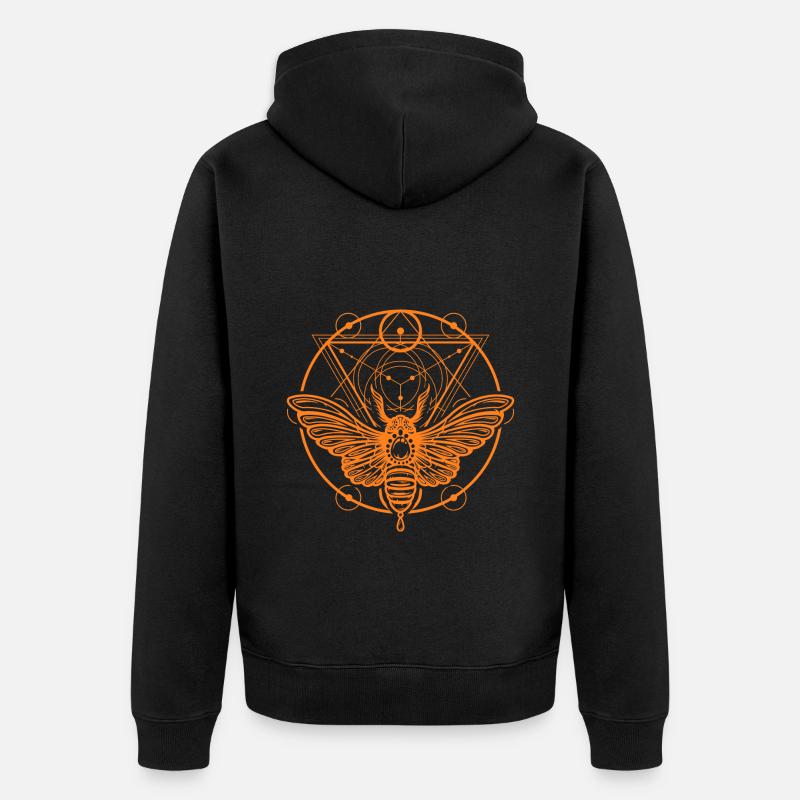 Symbole Superstition Soleil Pictogramme - Veste à capuche bio Premium Unisexe - noir
