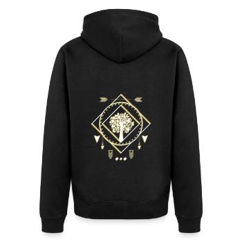 Symbole Sprituell Stars Signification - Veste à capuche bio Premium Unisexe - noir - Dos - Nico (187cm)