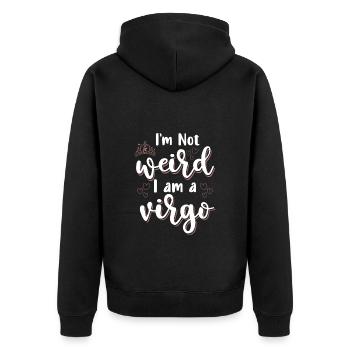 Jungfrau Tierkreiszeichen Element Merkur - Unisex Premium Bio Zip Hoodie - Schwarz - Hinten - Nico (187cm)