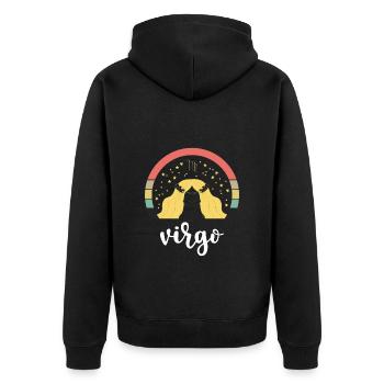 Élément du signe du zodiaque de la Vierge Septembre - Veste à capuche bio Premium Unisexe - noir - Dos - Nico (187cm)