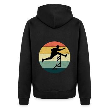 Hurdles Hurdling Hurdler Running Runner Athletes - Unisex Premium Organic Zip Hoodie - black - Back - Nico (187cm)
