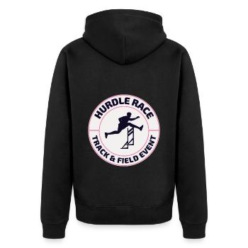 Hurdles Hurdling Hurdler Running Runner Athletes - Unisex Premium Organic Zip Hoodie - black - Back - Nico (187cm)
