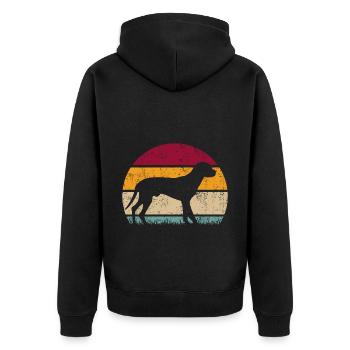 Wild Boar Bracken Slovenský Kopov Retro Vintage - Unisex Premium Organic Zip Hoodie - black - Back - Nico (187cm)