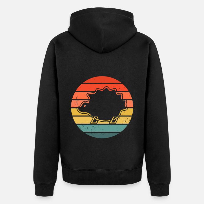 Hedgie Retro Sunset Hérisson - Veste à capuche bio Premium Unisexe - noir