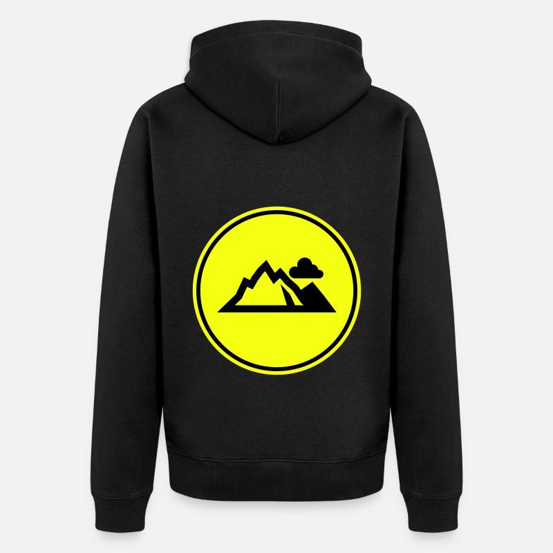 Berge Mountains Silhouette - Unisex Premium Bio Zip Hoodie - Schwarz