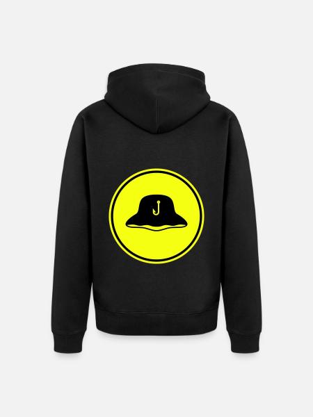 Fishing Hat Icon Silhouette - Unisex Premium Organic Zip Hoodie - black