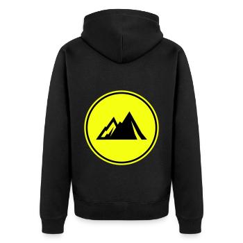 Berge Mountains icon - Unisex Premium Bio Zip Hoodie - Schwarz - Hinten - Nico (187cm)