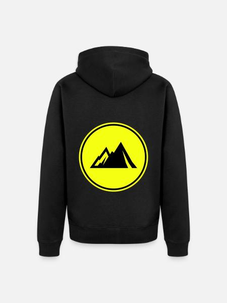 Mountains mountains icon - Unisex Premium Organic Zip Hoodie - black